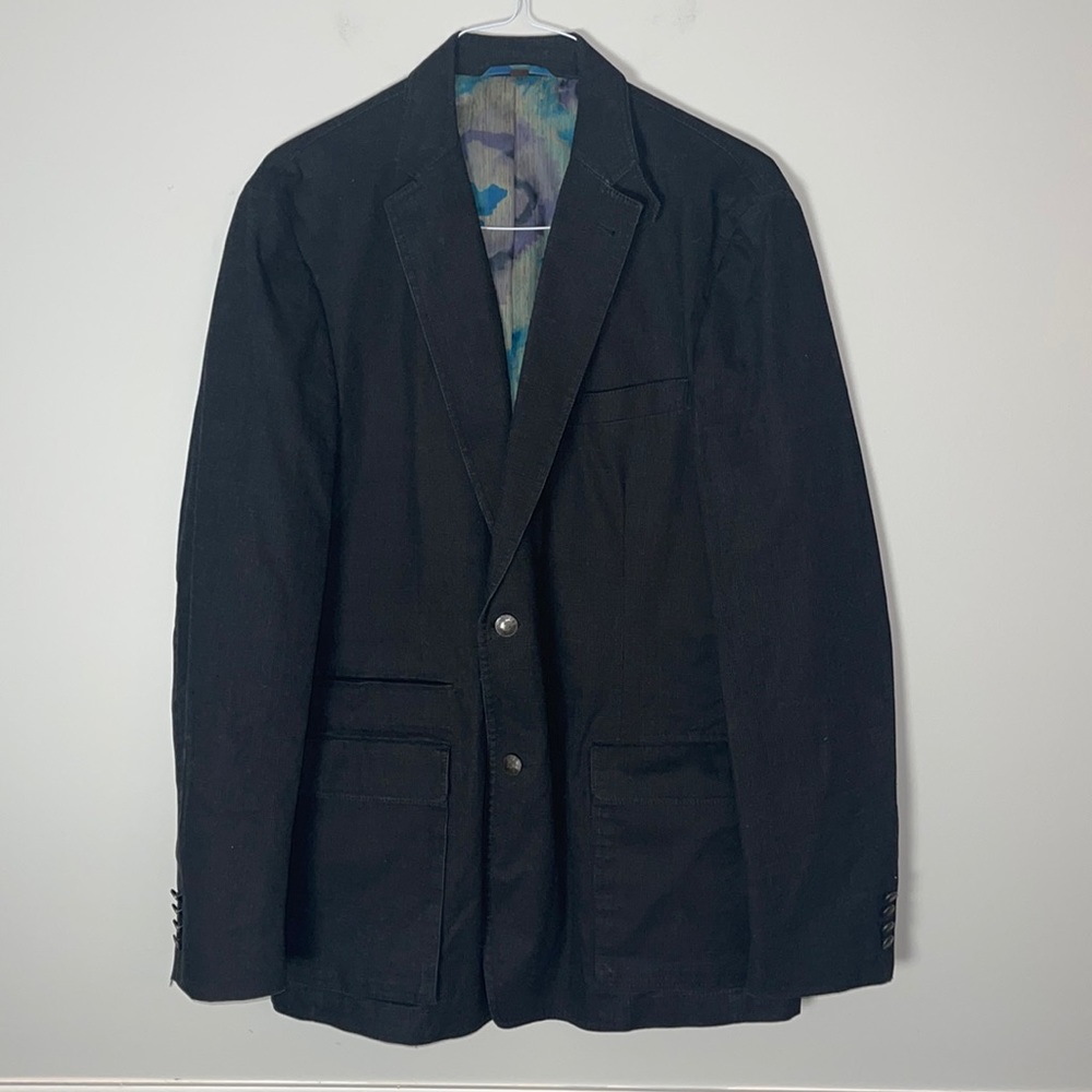 Kroon Gray Black Denim Blazer Sports Coat